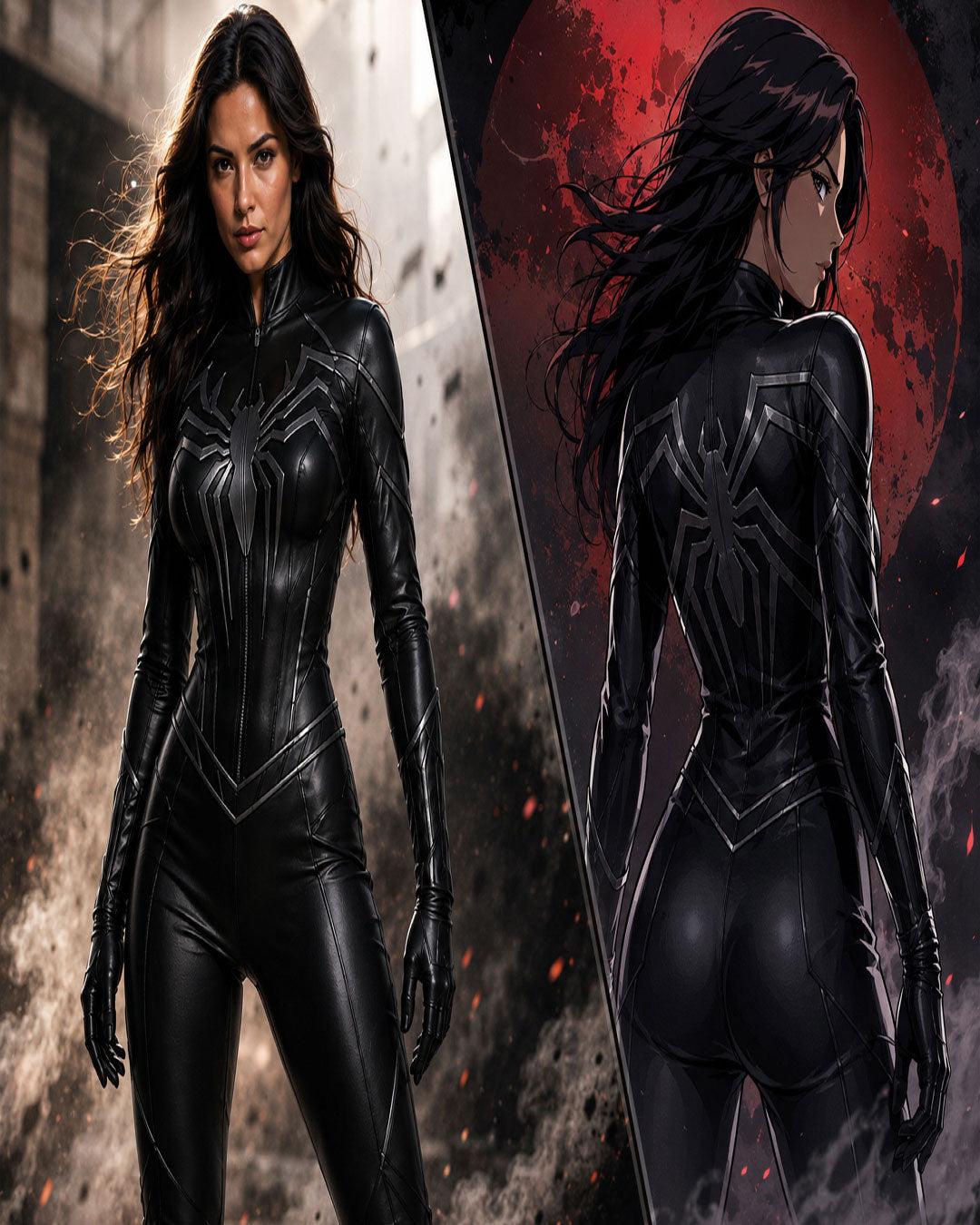 Black Superhero Cosplay Costume for Women