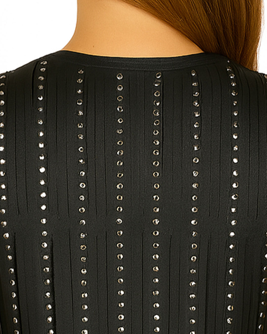 Studded black fringe leather vest