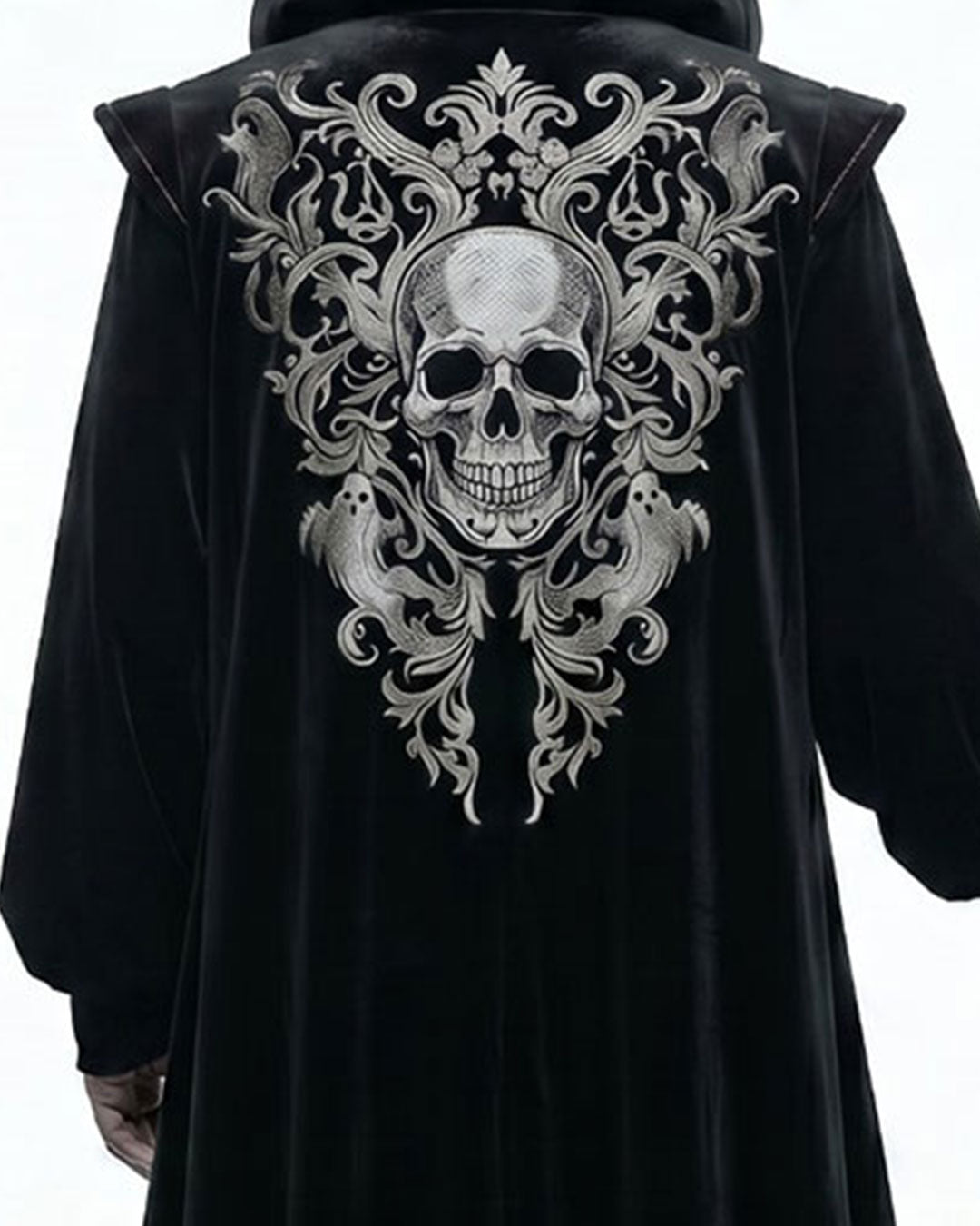Skull Halloween Costume Gothic Hooded Halloween Robe