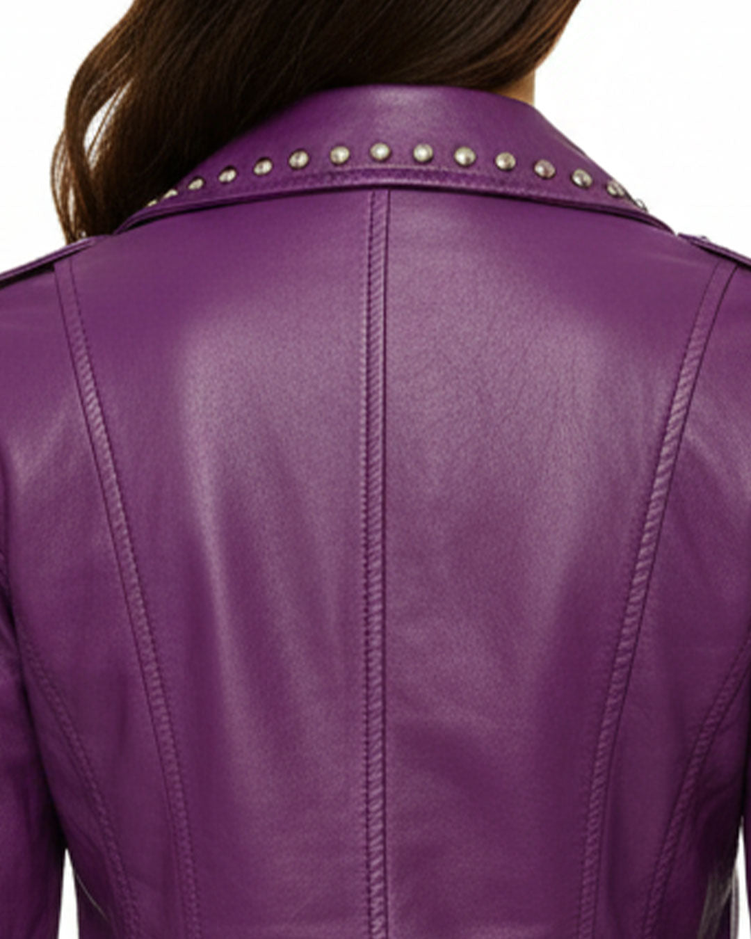 Purple Studded Biker Jacket