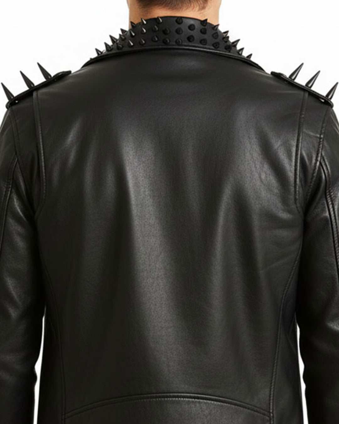  Spiked Studded Leather Jacket