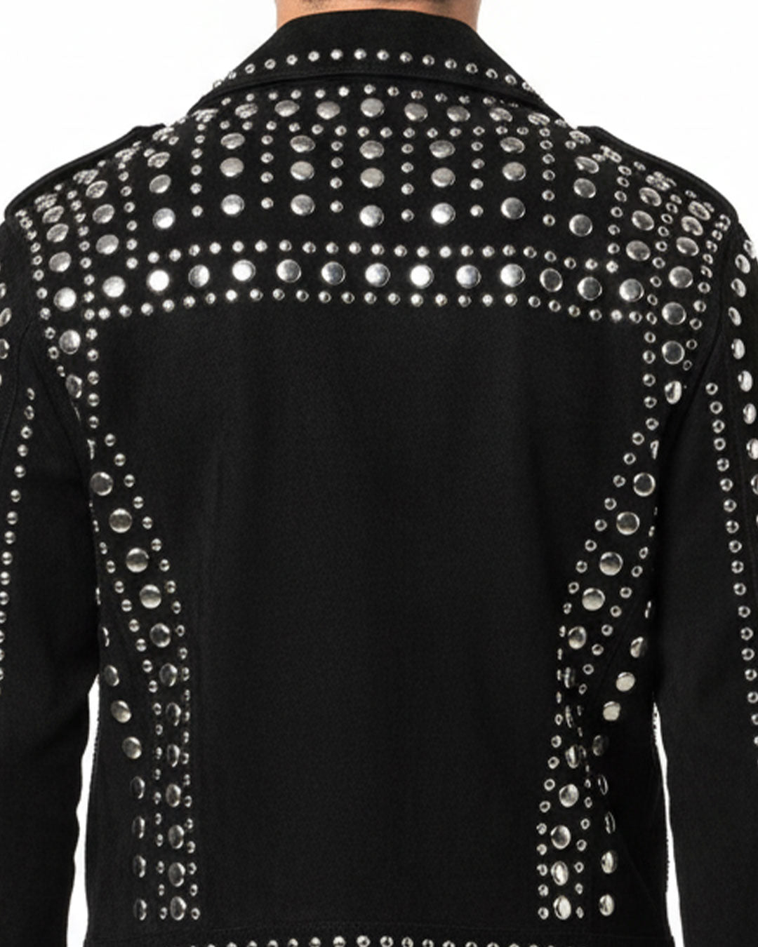 Black Studded Leather Moto Jacket