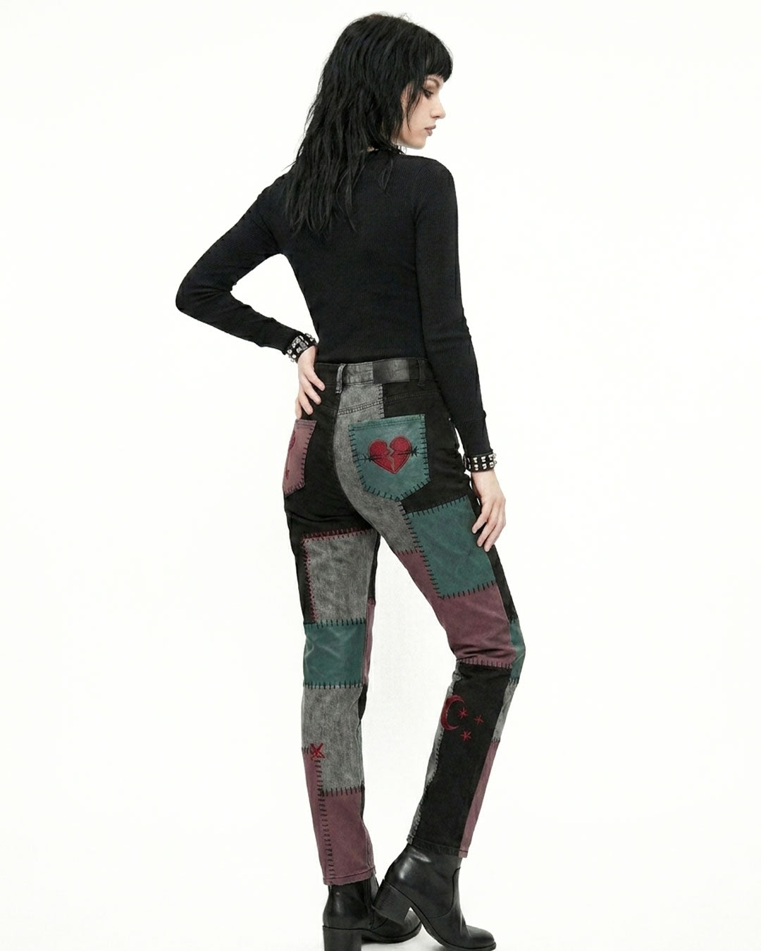 Women's Patchwork Jeans - Gothic Alternative Denim Pants