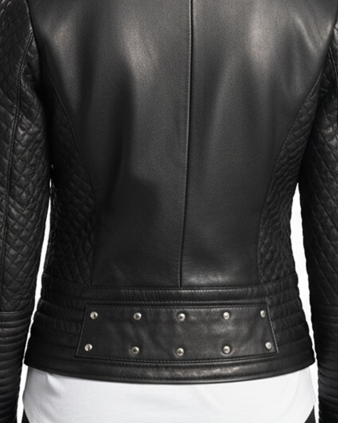 Women's Celeste Studded Black Leather Jacket