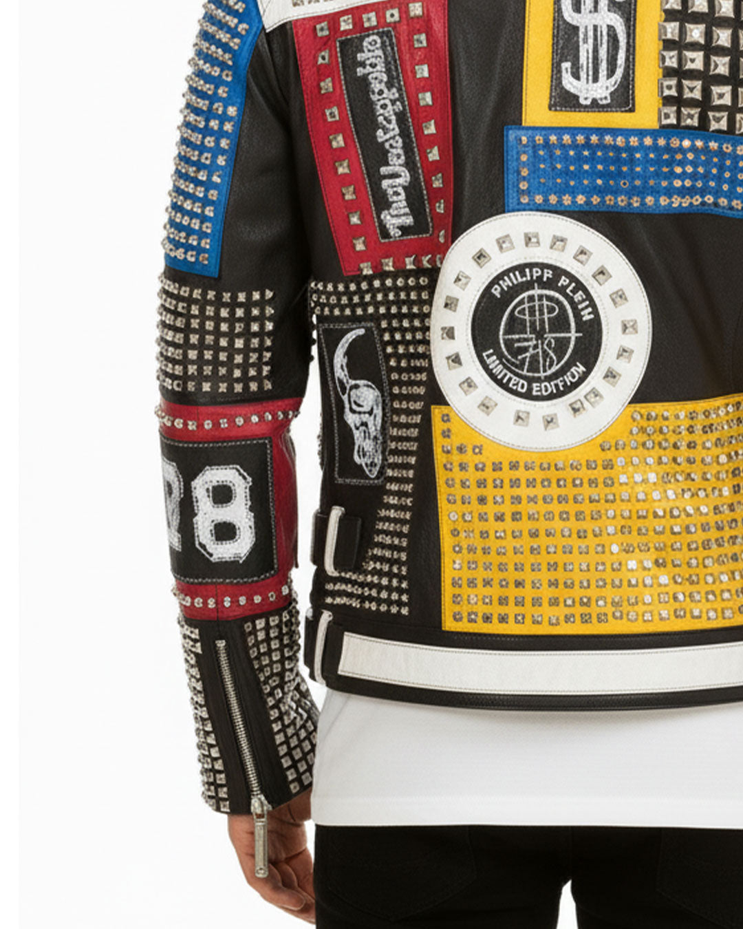 Multicolor Patchwork Leather Jacket