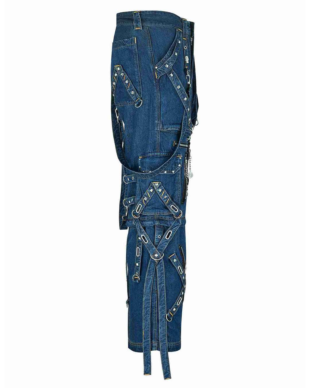 Y2k Denim Cargo Jeans With Straps