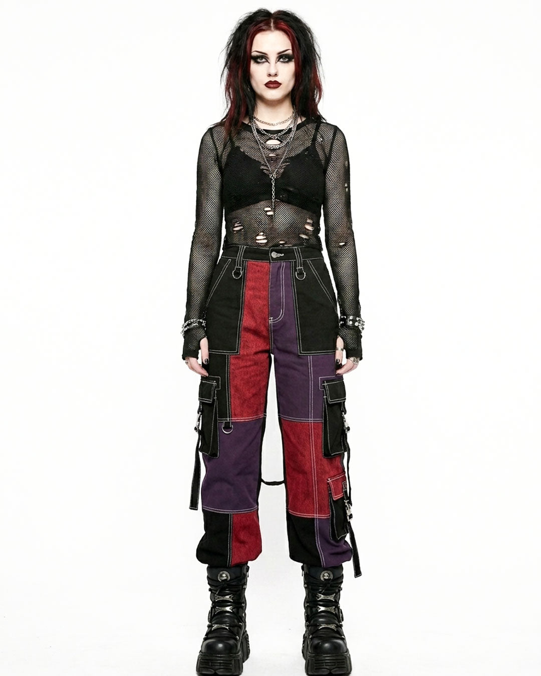 Women's Patchwork Cargo Pants | Alternative Gothic Style