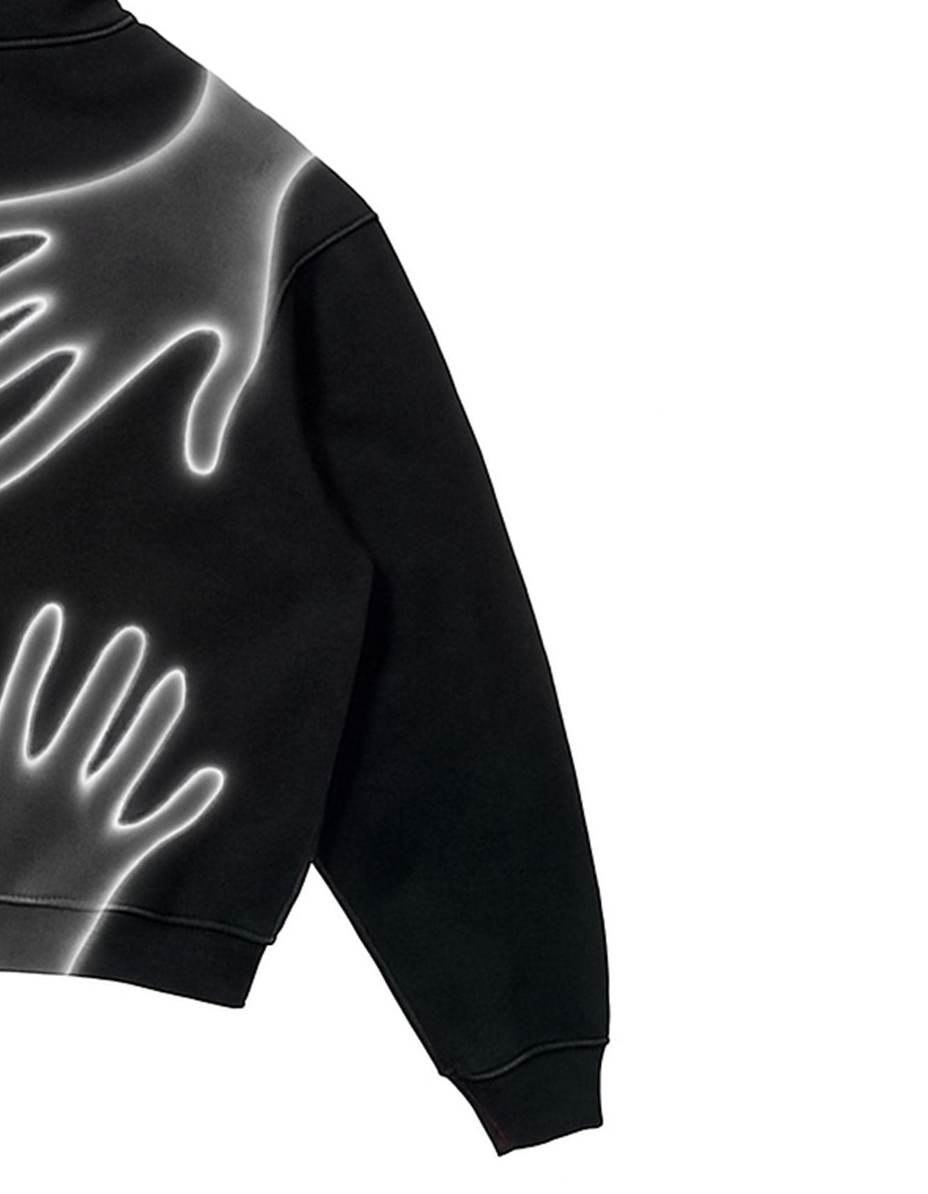Black Glow Hands Graphic Hoodie – Unisex Streetwear