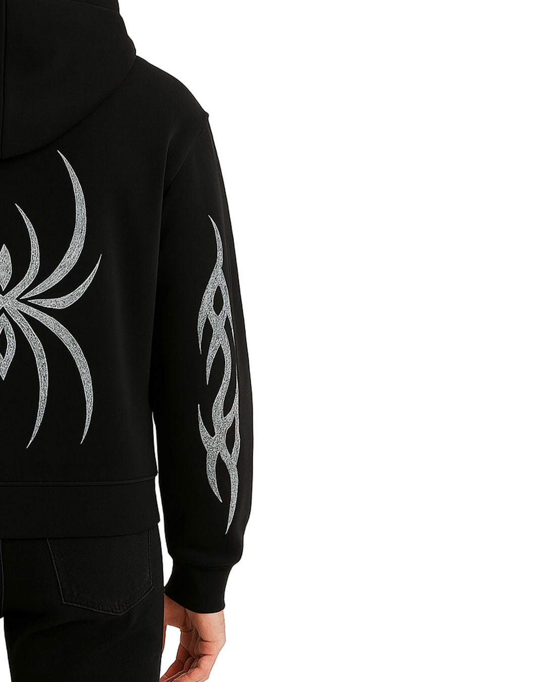 Unisex Black Tribal Graphic Hoodie – Zip Up Sweatshirt