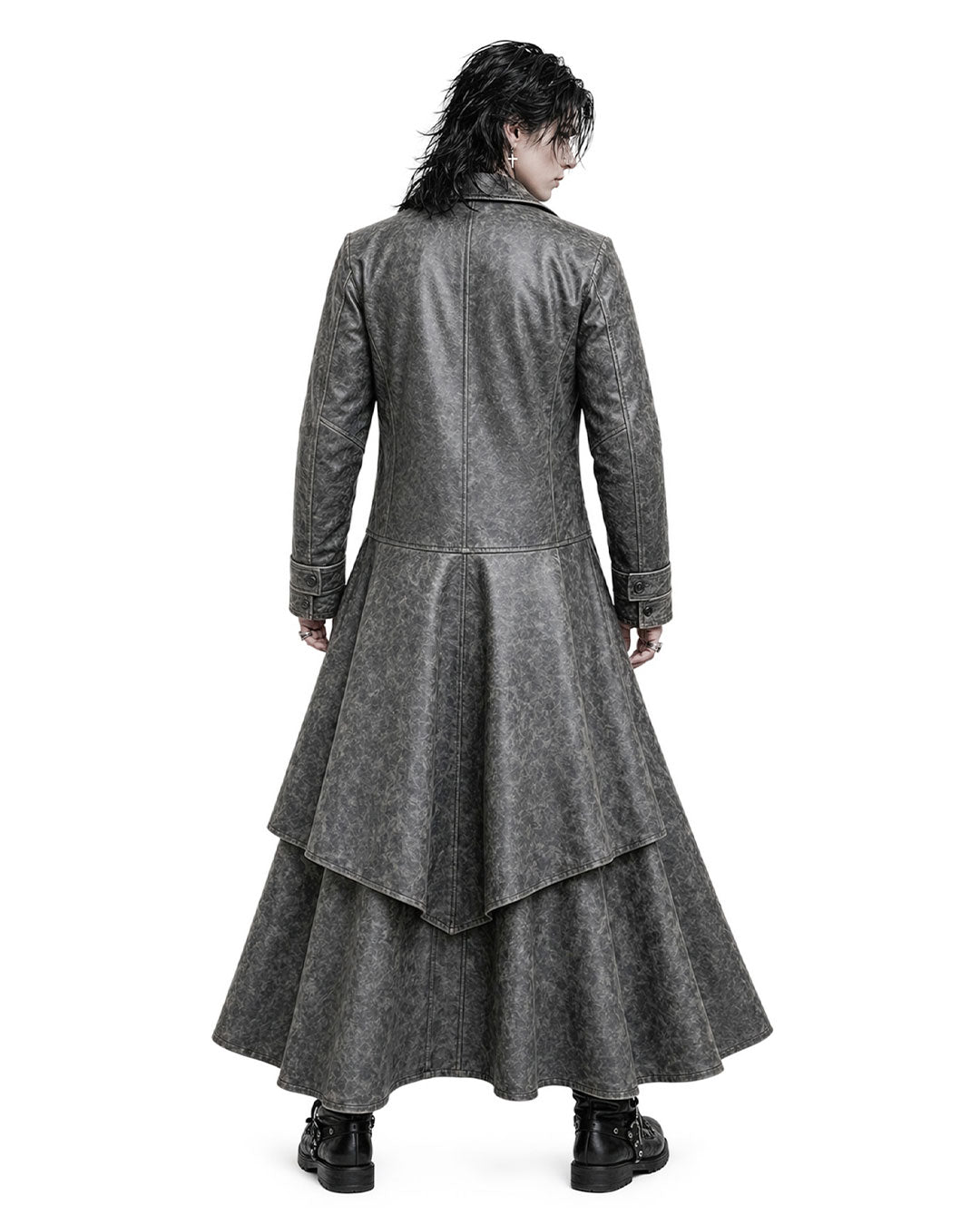 Men’s Distressed Gothic Long Coat
