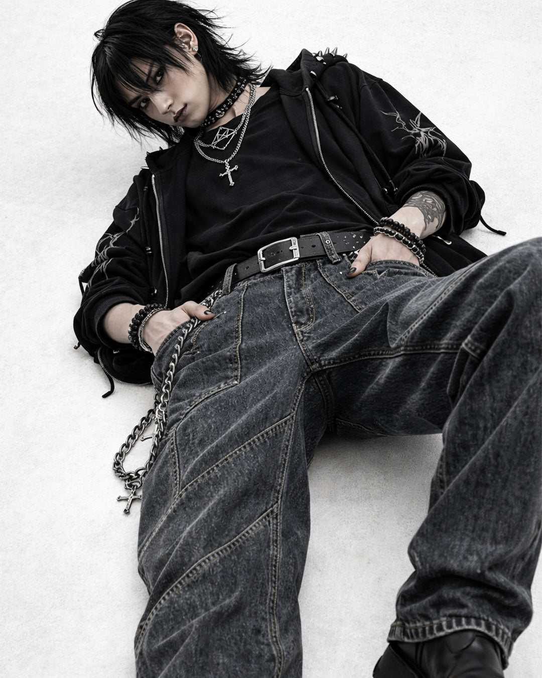 Hiphop Twilight Veil Denim Y2K Pant's