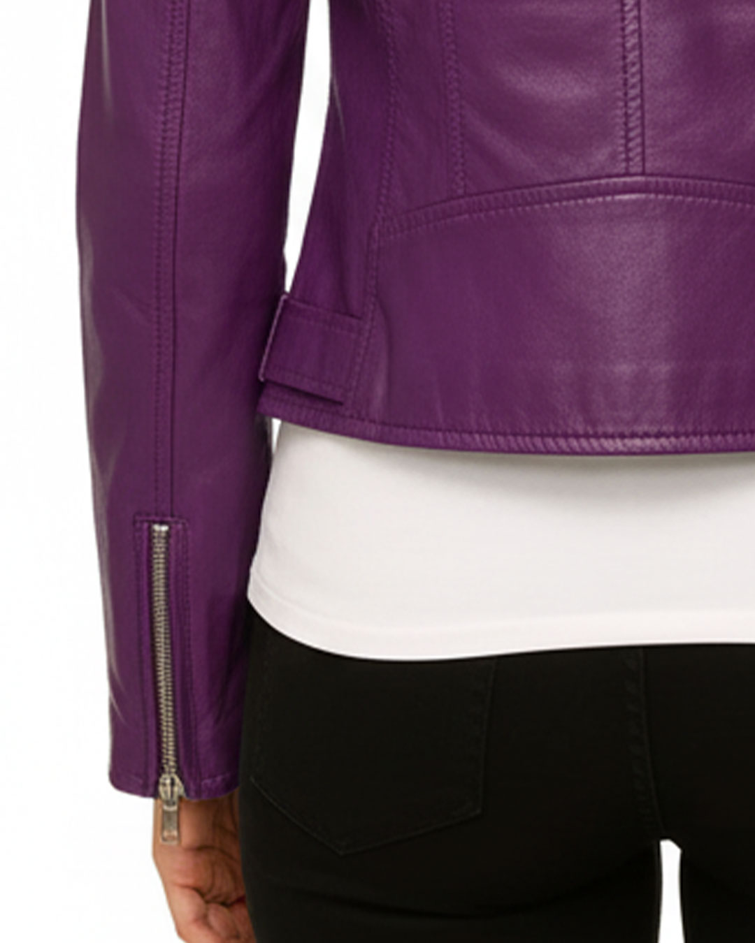 Purple Studded Biker Jacket