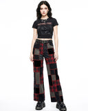 Women's Patchwork Plaid Pants | Alternative Wide Leg Trousers