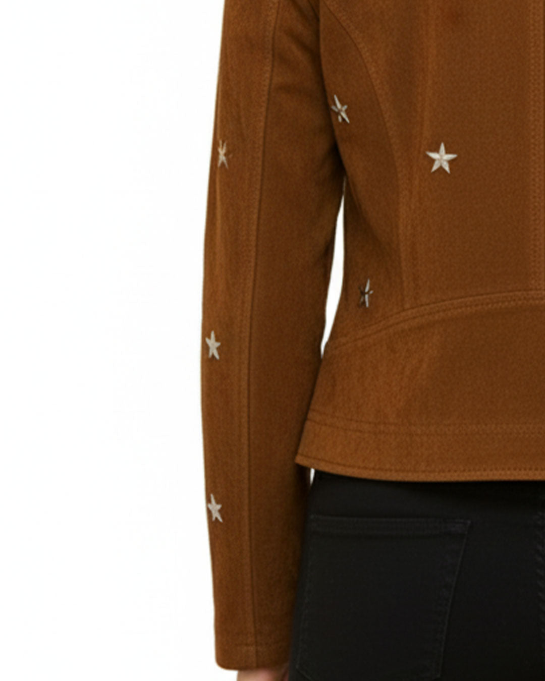 Brown Studded Moto Jacket