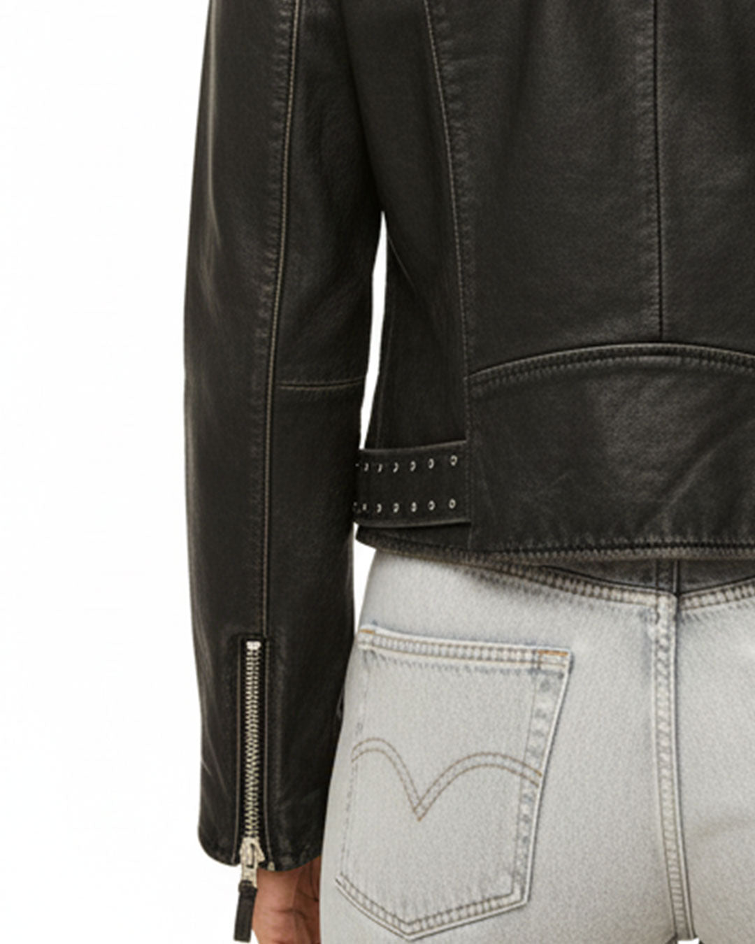 Women's Balfern Studded Leather Biker Jacket