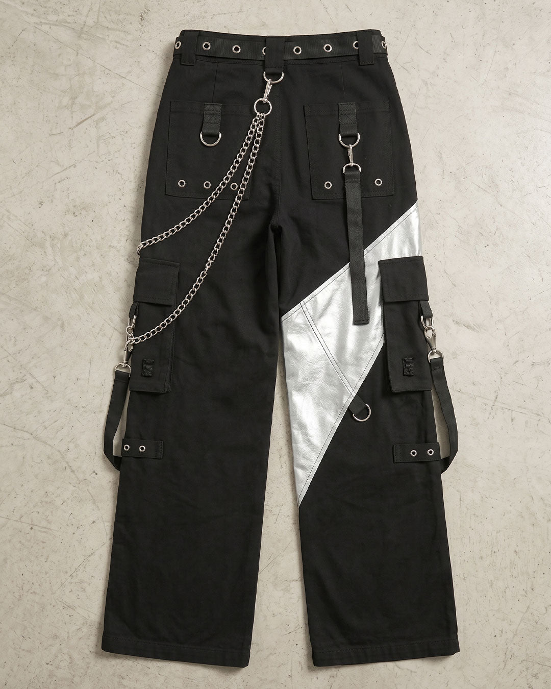 Back view of women's utility cargo pants highlighting black wide leg pants with functional cargo pockets, clean stitching, and durable premium fabric.