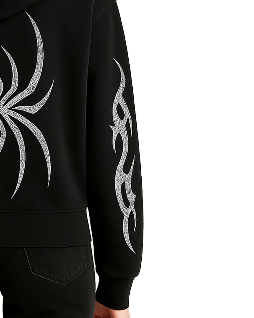 Unisex Black Tribal Graphic Hoodie – Zip Up Sweatshirt