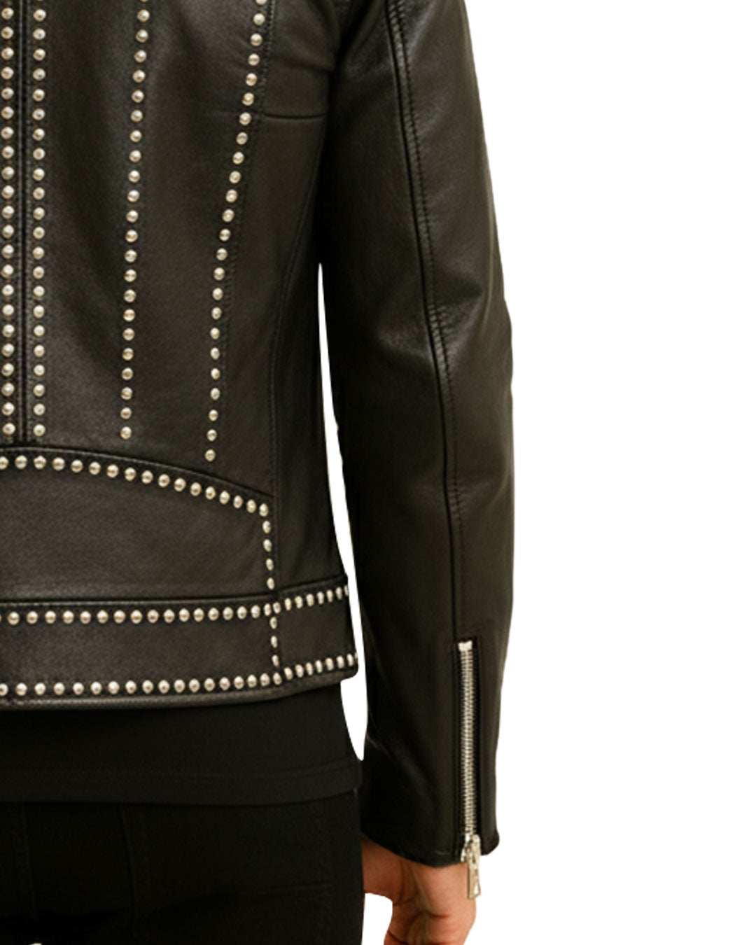 Silver Studded Moto Jacket