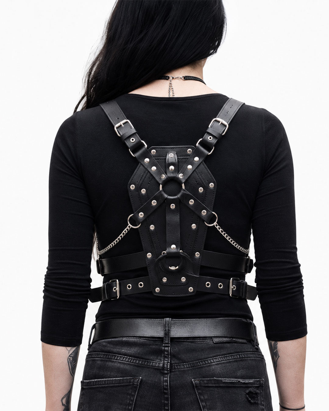 Women’s Gothic Coffin Body Harness with Chains
