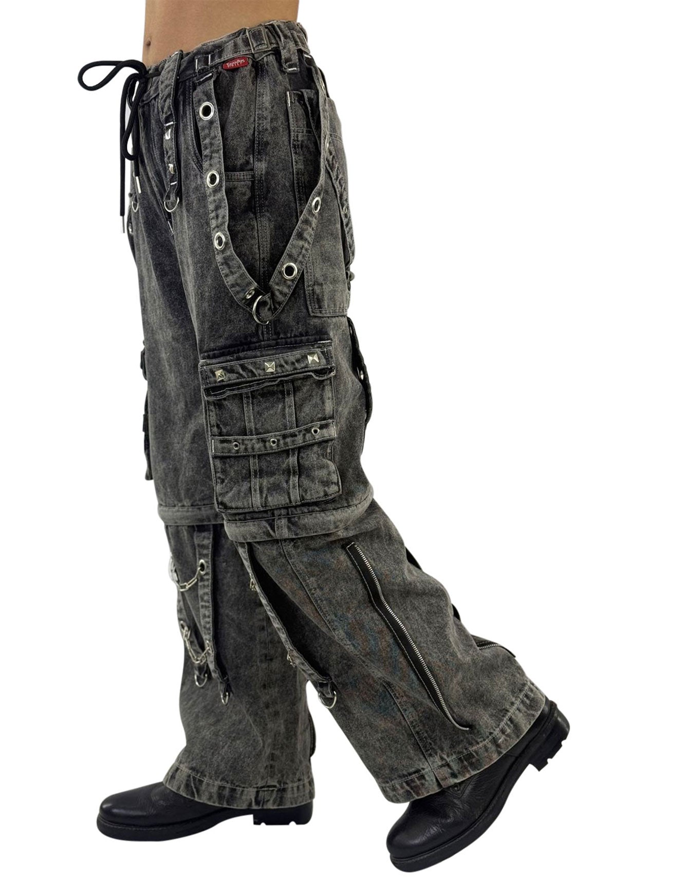 Cyber Goth Cargo Pants – Grey Gothic Trousers  Unisex