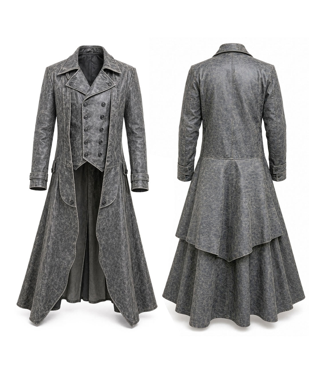 Men’s Distressed Gothic Long Coat