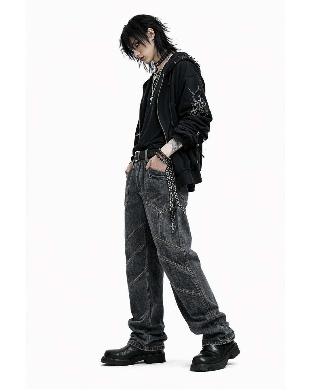 Hiphop Twilight Veil Denim Y2K Pant's