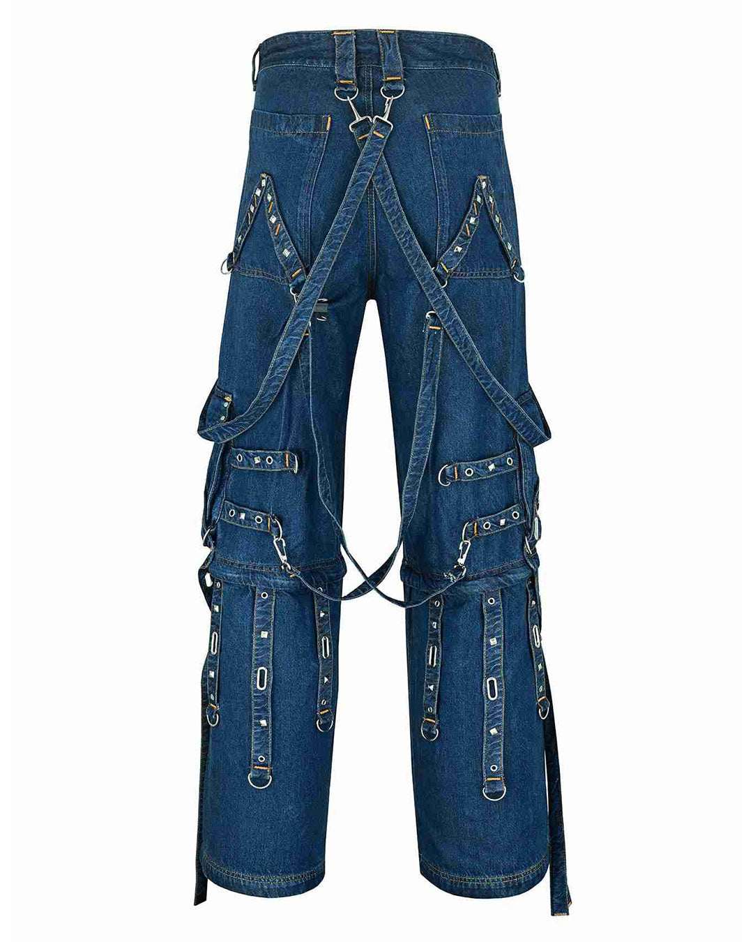 Y2k Denim Cargo Jeans With Straps