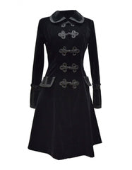 Black Chinese Style Gothic Long Coat - Women Gothic Coat  - Trippprs