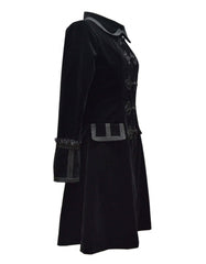 Black Chinese Style Gothic Long Coat -   - Trippprs