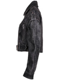 Black Distressed Biker Jacket -   - Trippprs