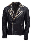 Black Rockstar Leather Jacket - Men's Studded Jacket  - Trippprs