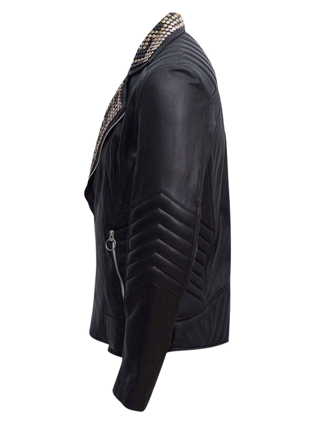 Black Rockstar Leather Jacket -   - Trippprs