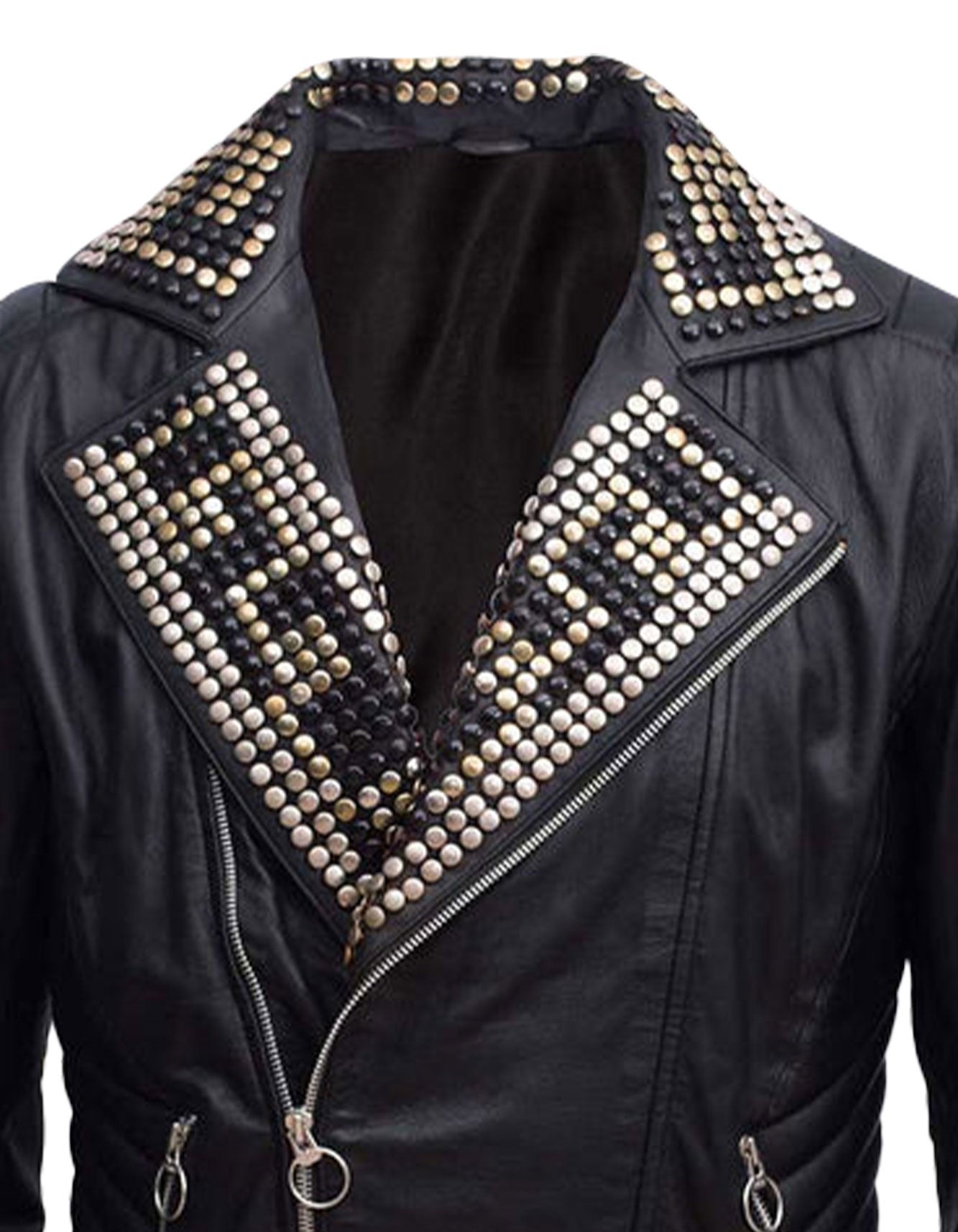 Black Rockstar Leather Jacket -   - Trippprs