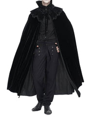 Black Stand Collar Gothic Cloak -   - Trippprs