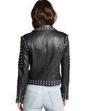 Black Studded Leather Jacket -  -  - Trippprs