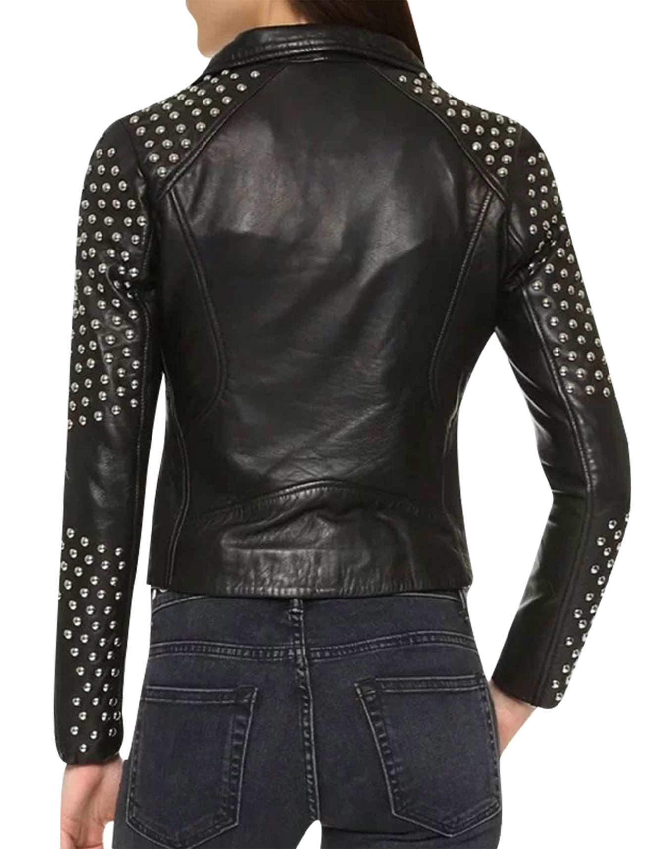 Black Studded Motorcycle Jacket -  -  - Trippprs