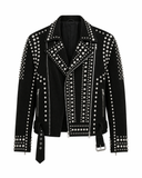 Black Studded Leather Moto Jacket