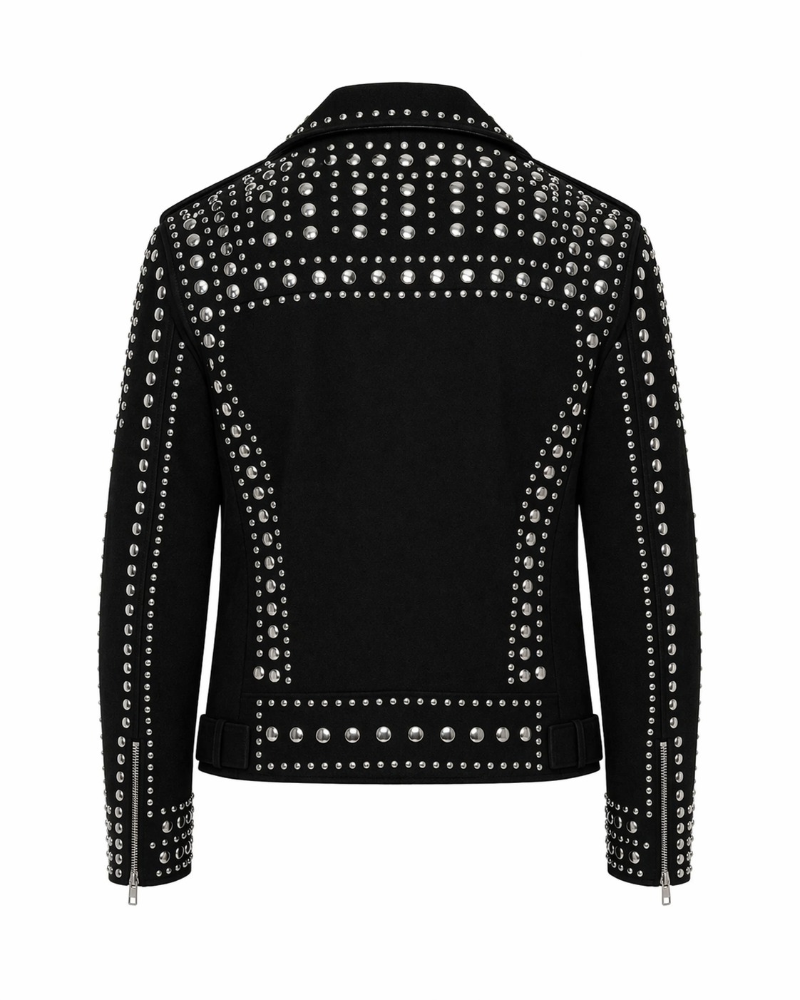 Black Studded Leather Moto Jacket