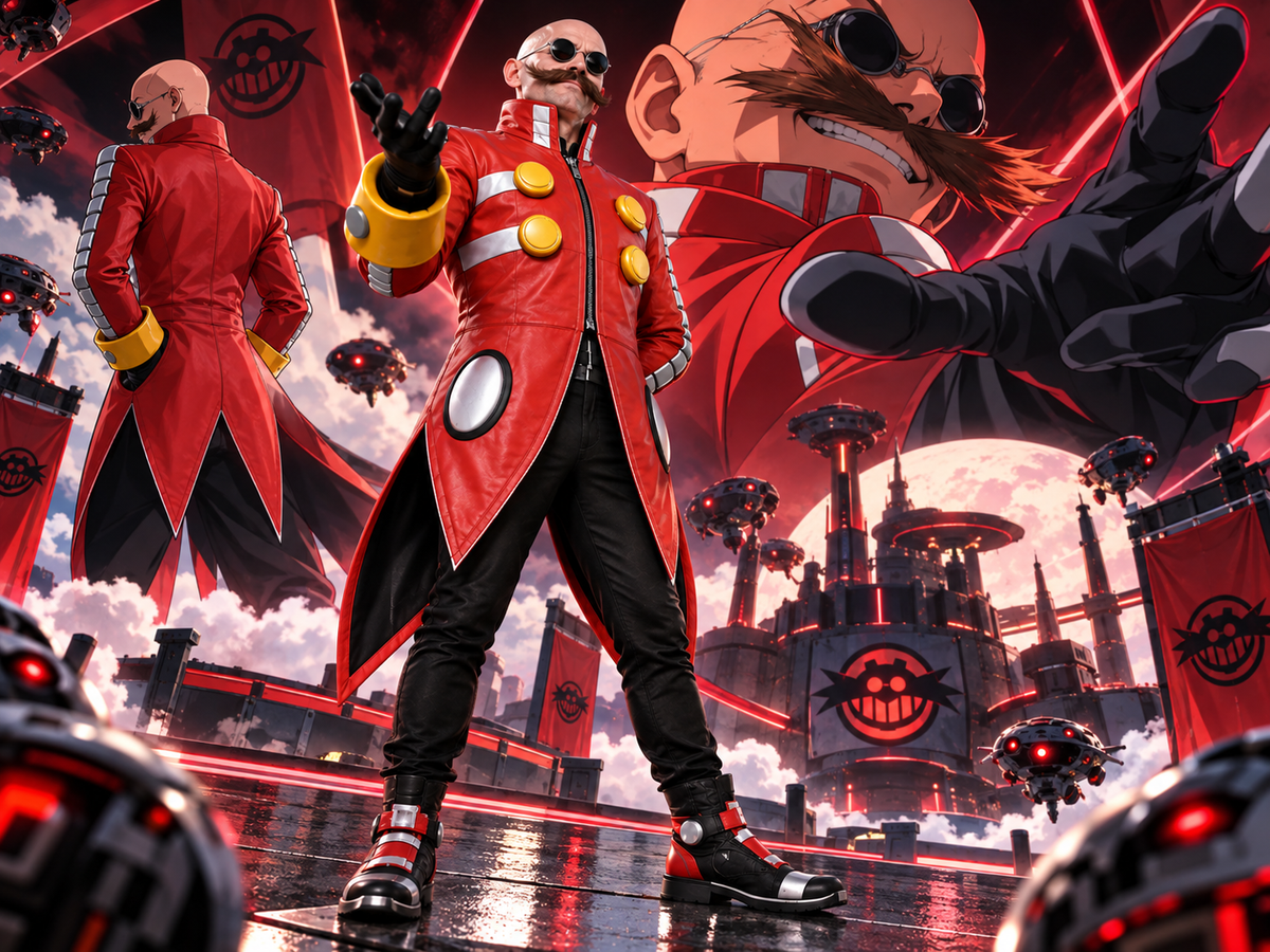 Dr. Eggman Costume Jacket – Red Leather Cosplay Coat for Men