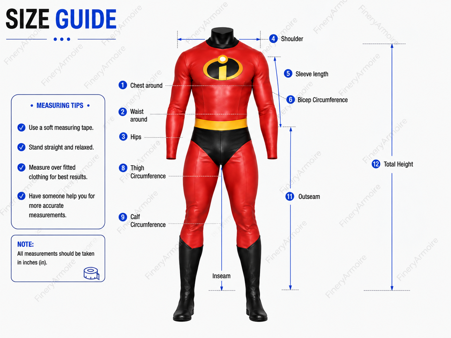 Men's The Incredibles Costume – Red Faux Leather Superhero Suit
