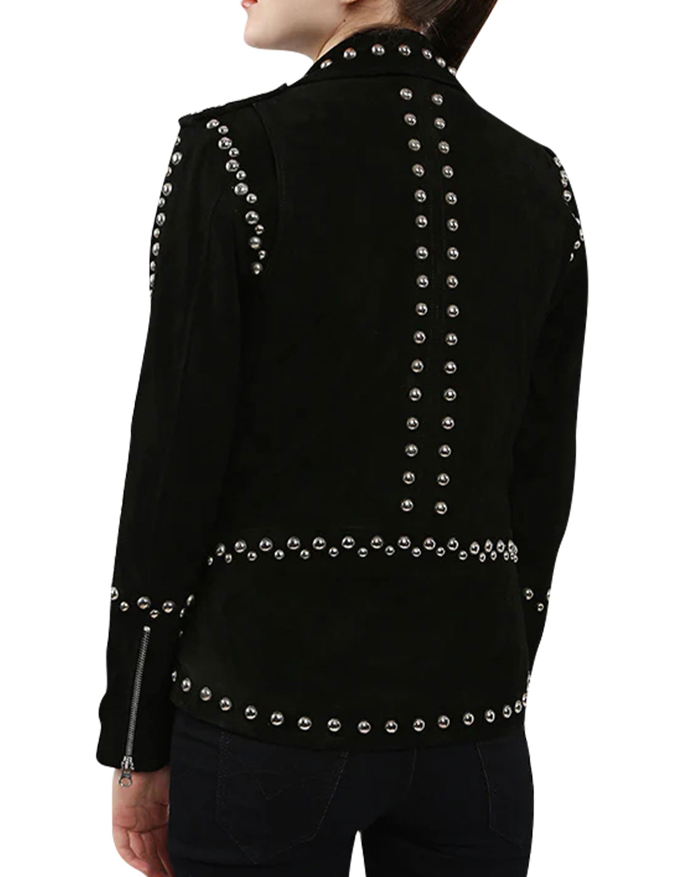 Danica Black  Suede studded  Jacket -  -  - Trippprs