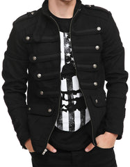 Men's Black Gothic Military Jacket -  -  - Trippprs