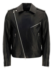 Men's Black Leather Biker Jacket -  -  - Trippprs