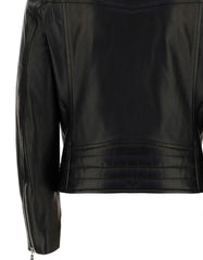 Men's Black Leather Biker Jacket -  -  - Trippprs