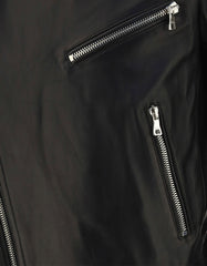 Men's Black Leather Biker Jacket -  -  - Trippprs