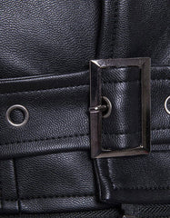 Men's Genuine Leather Biker Jacket Black -  -  - Trippprs