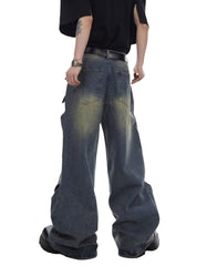 NOYMEI Men's Y2K Denim Jeans -  -  - Trippprs