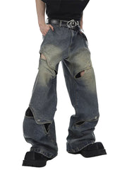 NOYMEI Men's Y2K Denim Jeans -  -  - Trippprs