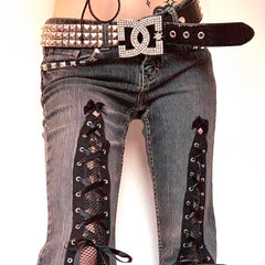 Gothic Halloween Skull & Pumpkin Pants – Spooky Streetwear Style