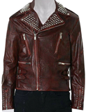Red Metallic Spiked Studded Jacket -  -  - Trippprs